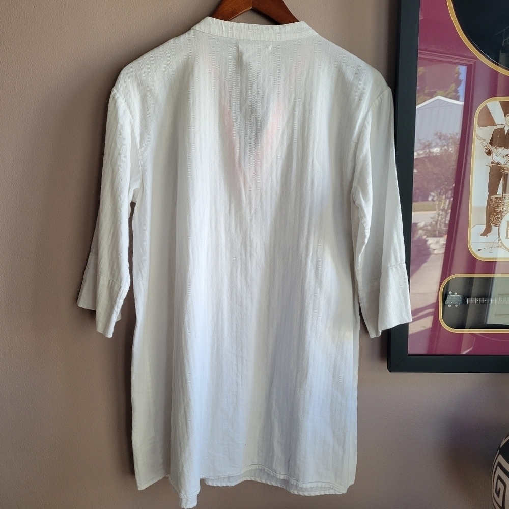 Embroidered Women’s NVELOP Embellished Cover Up- Small Indian Tunic White 3/4" - Picture 3 of 12